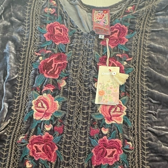 Johnny Was  Tilda Velvet V-Neck PonchoTunic “Storm Grey” NWT oversized - Picture 6 of 13